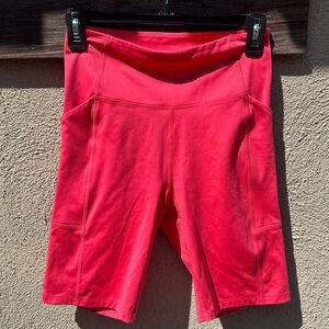 Girlfriend Collective Pink Biker Shorts with Pocket